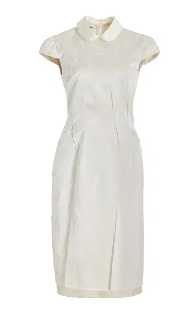 Miu Miu Crushed Silk Satin Midi Dress | Thumbnail 7