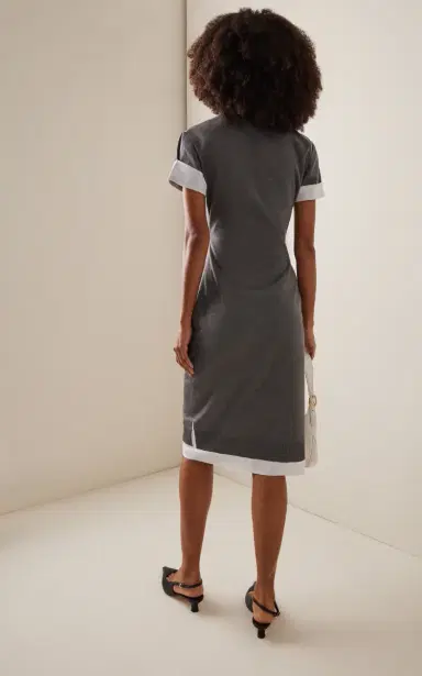 Miu Miu Cotton-Silk Midi Shirt Dress | Thumbnail 4 Miu Miu Cotton-Silk Midi Shirt Dress | Thumbnail 4