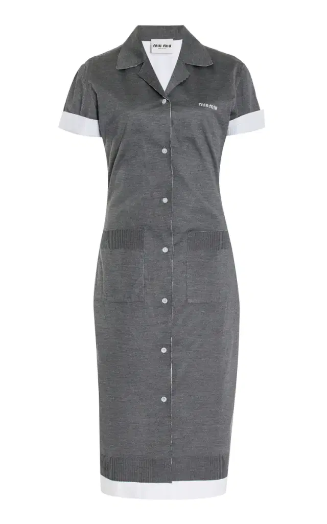 Cotton-Silk Midi Shirt Dress