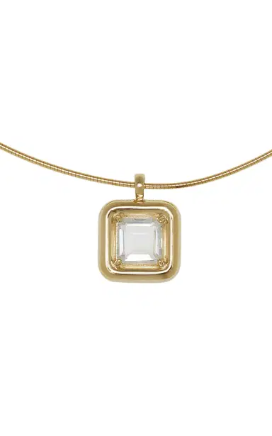 Bea Bongiasca Necklace With Square Rock Crystal Pendant 9K Yellow Gold 2 28ct Rock Crystal | Thumbnail 3 Bea Bongiasca Necklace With Square Rock Crystal Pendant 9K Yellow Gold 2 28ct Rock Crystal | Thumbnail 3