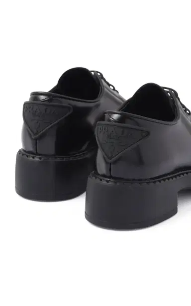 Prada Logo-Detailed Leather Oxford Loafers | Thumbnail 5