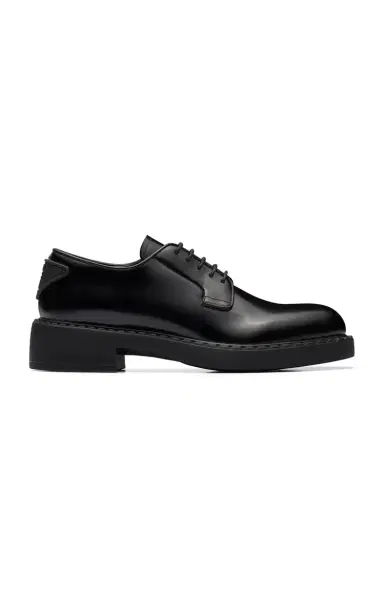 Prada Logo-Detailed Leather Oxford Loafers | Thumbnail 6
