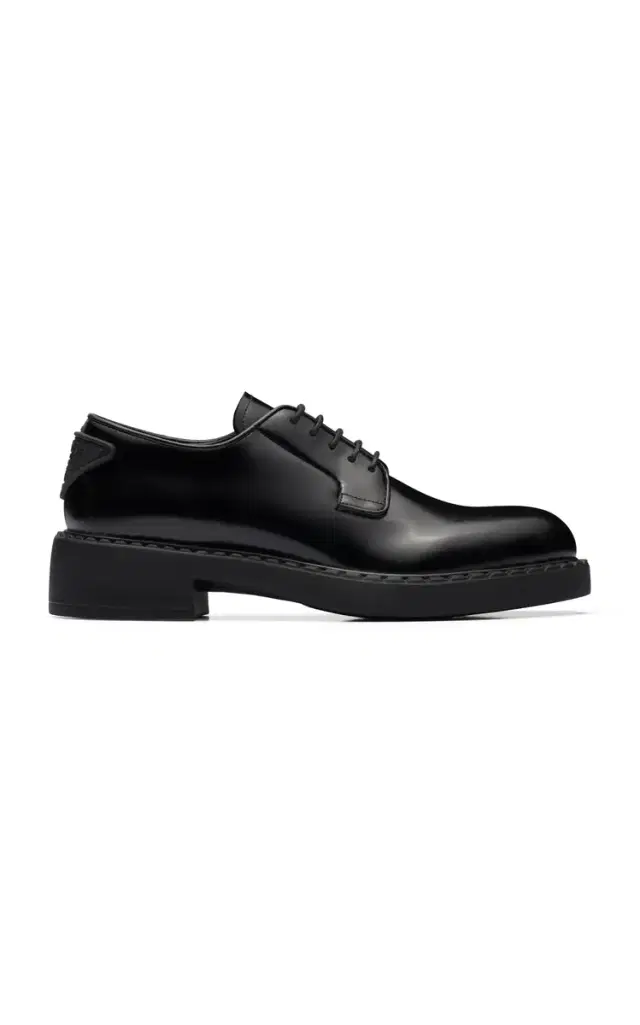 Prada Logo-Detailed Leather Oxford Loafers