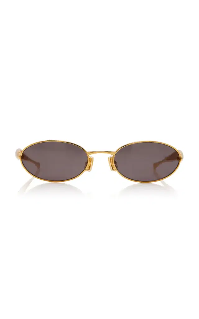 Bottega Veneta Sardine Round-Frame Metal Sunglasses