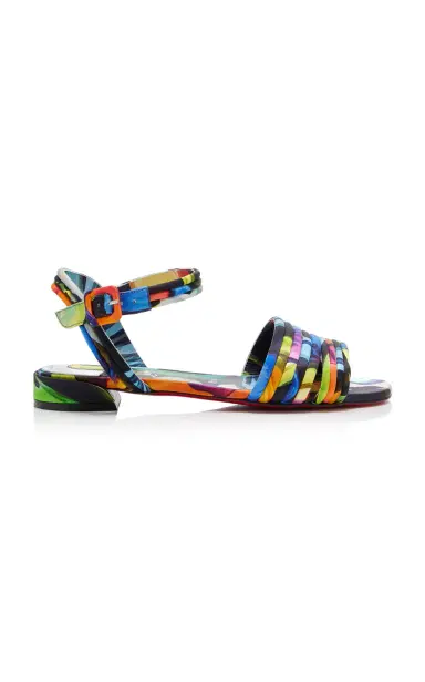 Christian Louboutin Exclusive Riviera Sweet Disco Jane Printed Satin Sandals | Thumbnail 1