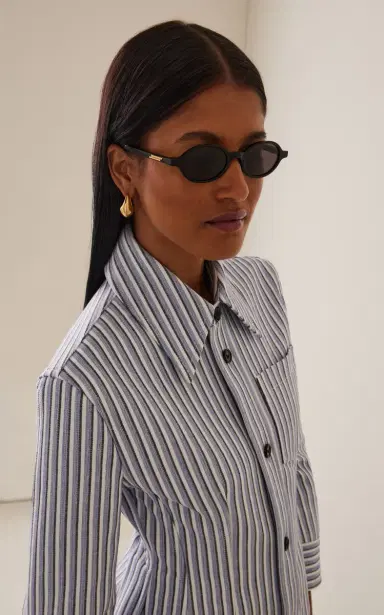 Bottega Veneta Round-Frame Acetate Sunglasses | Thumbnail 2 Bottega Veneta Round-Frame Acetate Sunglasses | Thumbnail 2
