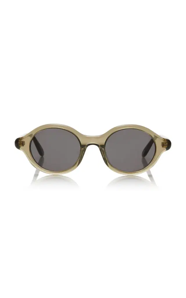 Epsilon Slim Round-Frame Acetate Sunglasses