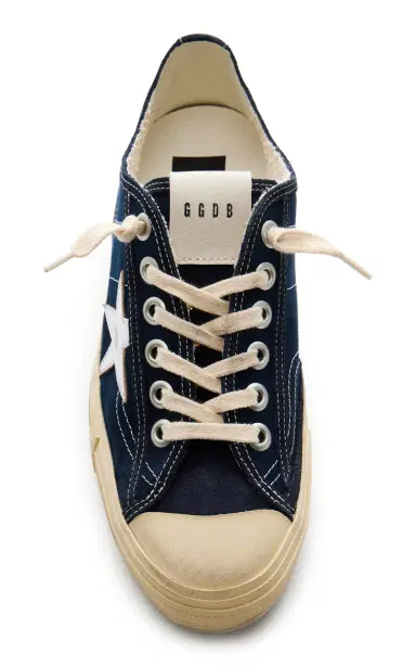 Golden Goose V-Star 2 Leather-Trimmed Denim Sneakers | Thumbnail 3