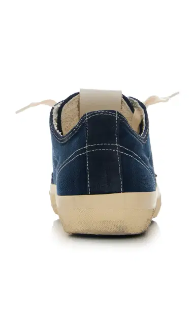 Golden Goose V-Star 2 Leather-Trimmed Denim Sneakers | Thumbnail 4