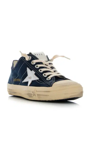 Golden Goose V-Star 2 Leather-Trimmed Denim Sneakers | Thumbnail 5