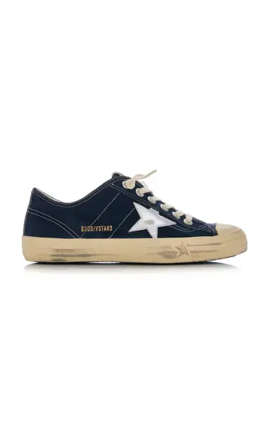 Golden Goose V-Star 2 Leather-Trimmed Denim Sneakers | Thumbnail 6