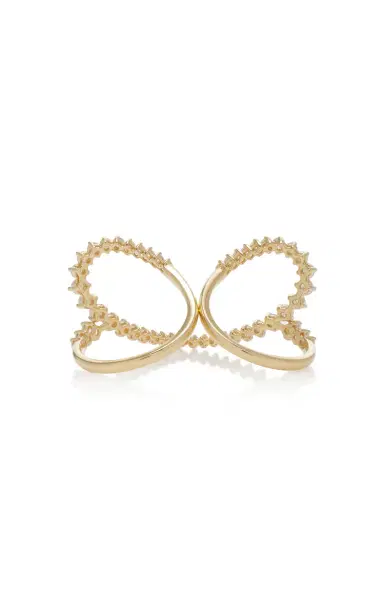 Yvonne Léon 18K Yellow Gold Double Heart Ring Set With Diamonds | Thumbnail 5 Yvonne Léon 18K Yellow Gold Double Heart Ring Set With Diamonds | Thumbnail 5