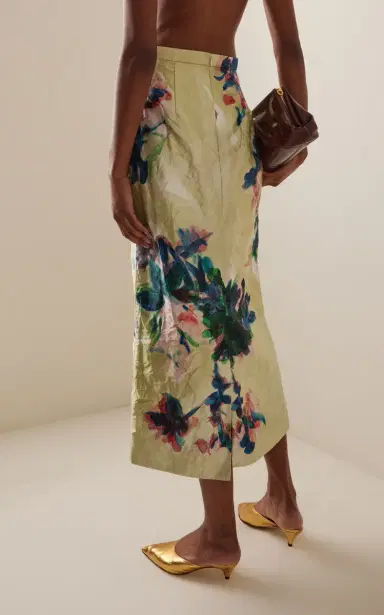 Erdem Printed Satin Midi Skirt | Thumbnail 17