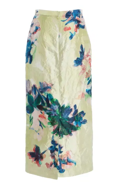 Erdem Printed Satin Midi Skirt | Thumbnail 18