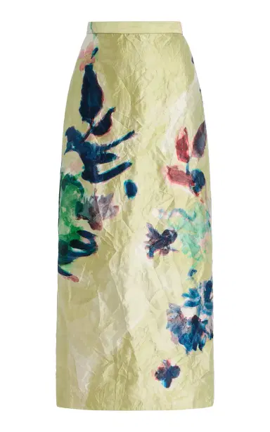 Erdem Printed Satin Midi Skirt | Thumbnail 1