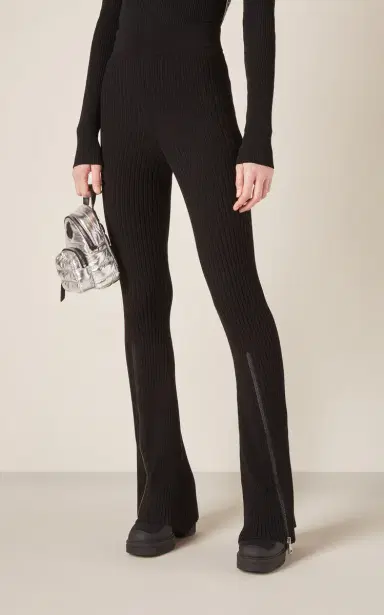 Moncler Zipped Flared-Leg Knit Ski Pants | Thumbnail 3