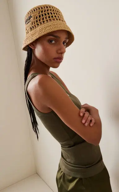 Prada Raffia Bucket Hat | Thumbnail 2 Prada Raffia Bucket Hat | Thumbnail 2
