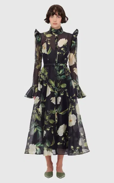 Leo Lin Katrina Floral-Appliquéd Chiffon Midi Dress | Thumbnail 2