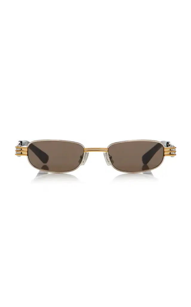Bottega Veneta Bolt Square-Frame Metal Sunglasses