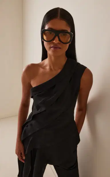 Bottega Veneta Osservatorio Pilot-Frame Acetate Sunglasses | Thumbnail 3