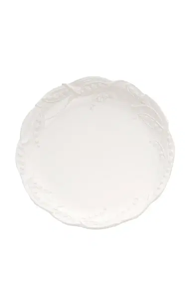 Moda Domus Set of 6 Lily of the Valley Ceramic Dinner Plates - White | Thumbnail 4