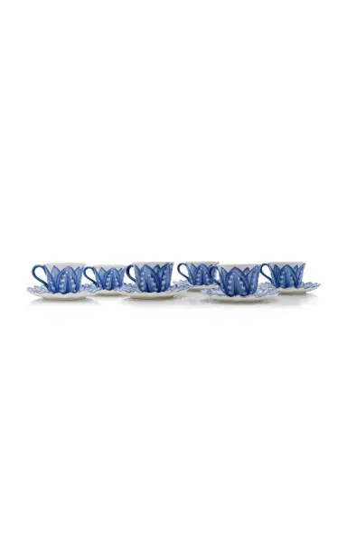 Moda Domus Set-of-Six Lily Of The Valley Ceramic Breakfast Cup and Saucer | Thumbnail 13 Moda Domus Set-of-Six Lily Of The Valley Ceramic Breakfast Cup and Saucer | Thumbnail 13