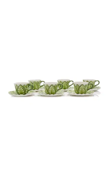 Moda Domus Set-of-Six Lily Of The Valley Ceramic Breakfast Cup and Saucer | Thumbnail 14 Moda Domus Set-of-Six Lily Of The Valley Ceramic Breakfast Cup and Saucer | Thumbnail 14