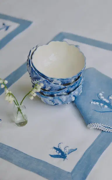 Moda Domus Set-of-Six Lily Of The Valley Ceramic Cereal Bowls - Green | Thumbnail 10