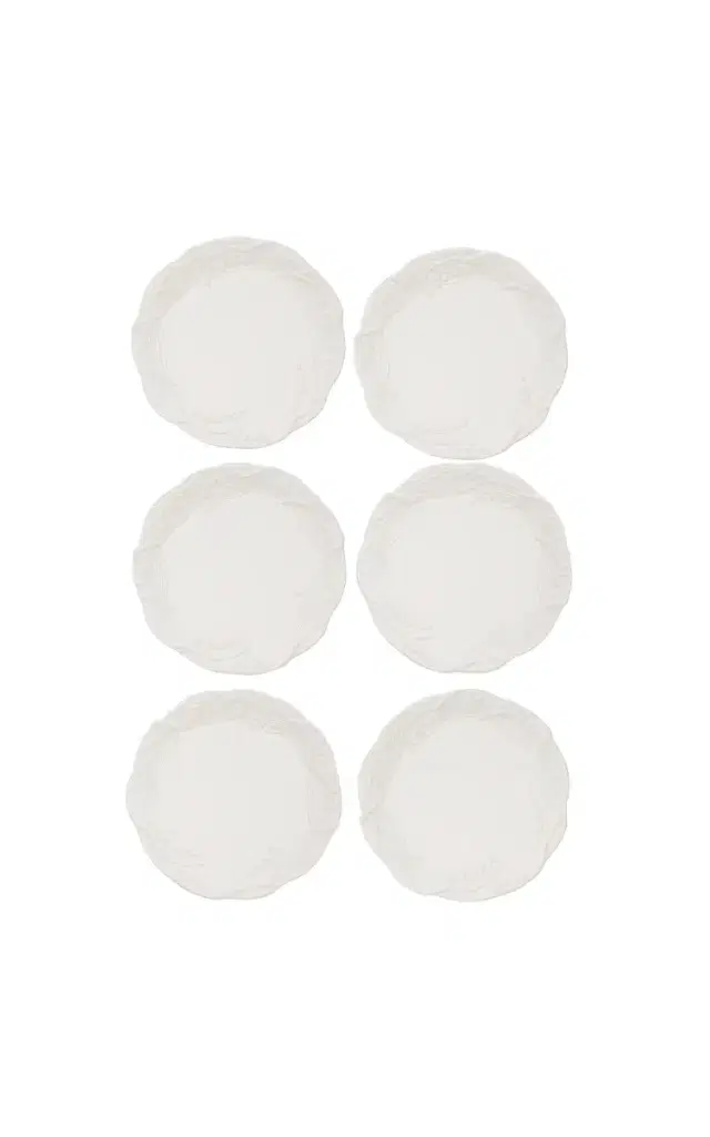 Moda Domus Set of 6 Lily Of The Valley Ceramic Salad Plates - White