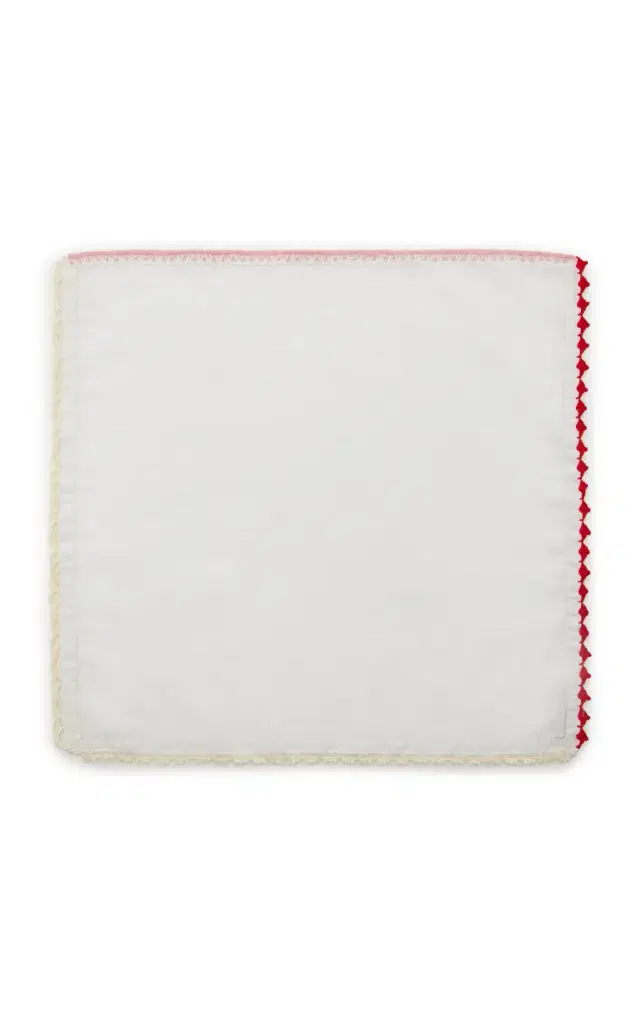 Gohar World Set-of-Two Á Jour & Crocheted Linen Dinner Napkins