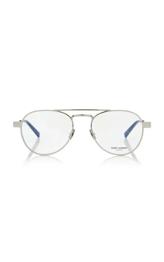 Saint Laurent Aviator-Frame Metal Glasses