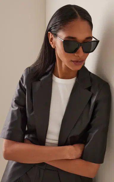 Saint Laurent Kate Thin Cat-Eye Acetate Sunglasses | Thumbnail 3 Saint Laurent Kate Thin Cat-Eye Acetate Sunglasses | Thumbnail 3