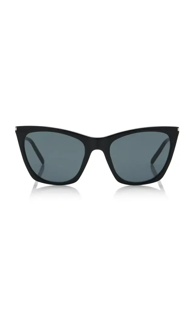 Saint Laurent Kate Thin Cat-Eye Acetate Sunglasses