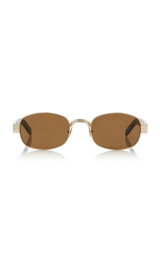 Saint Laurent Round-Frame Metal Sunglasses