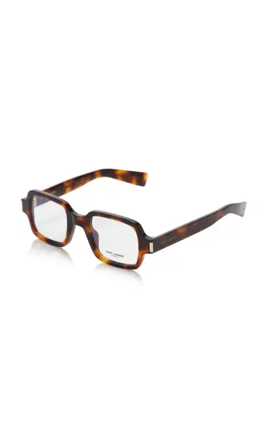 Saint Laurent Square-Frame Tortoiseshell Acetate Glasses | Thumbnail 4