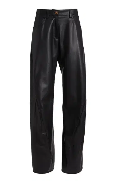 Versace La Vacanza Leather Straight-Leg Pants | Thumbnail 6