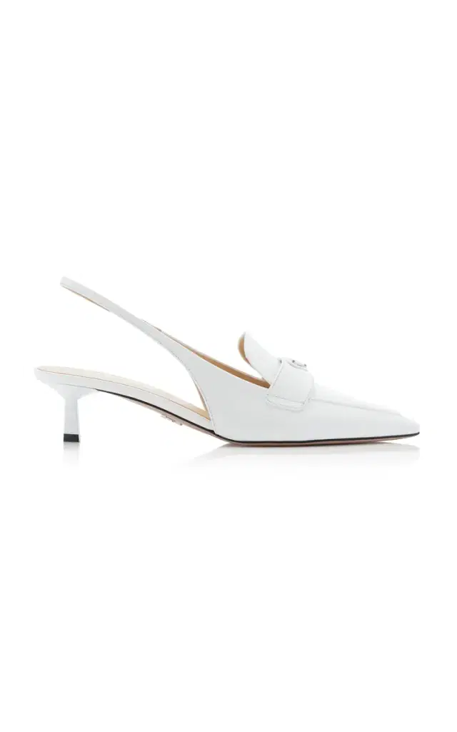 Leather Slingback Loafer Pumps