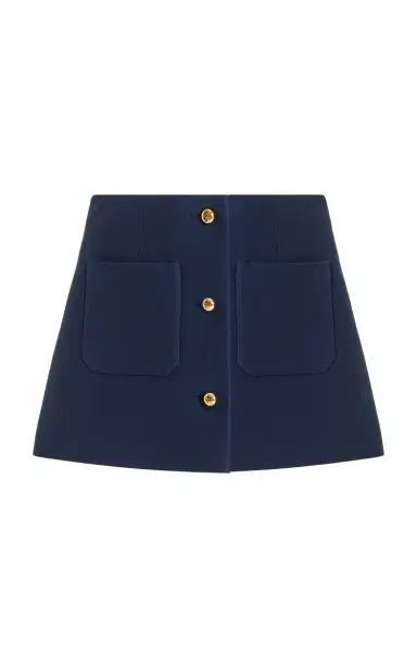 Prada Buttoned Wool-Silk Twill Mini Skirt | Thumbnail 1 Prada Buttoned Wool-Silk Twill Mini Skirt | Thumbnail 1