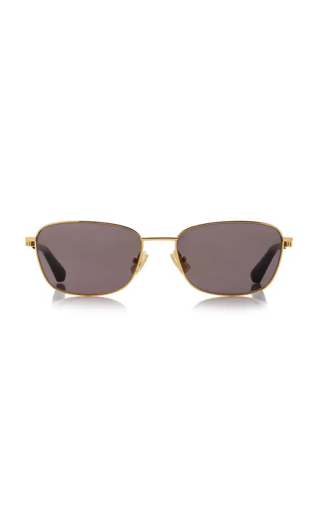 Bottega Veneta Square-Frame Metal Sunglasses