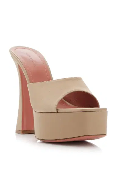 Amina Muaddi Dalida Satin Platform Mules | Thumbnail 4 Amina Muaddi Dalida Satin Platform Mules | Thumbnail 4