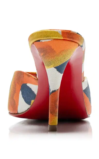 Christian Louboutin Miss Z 80mm Printed Toile Mules | Thumbnail 4 Christian Louboutin Miss Z 80mm Printed Toile Mules | Thumbnail 4