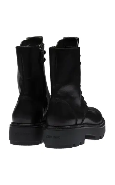 Miu Miu Leather Combat Boots | Thumbnail 4 Miu Miu Leather Combat Boots | Thumbnail 4