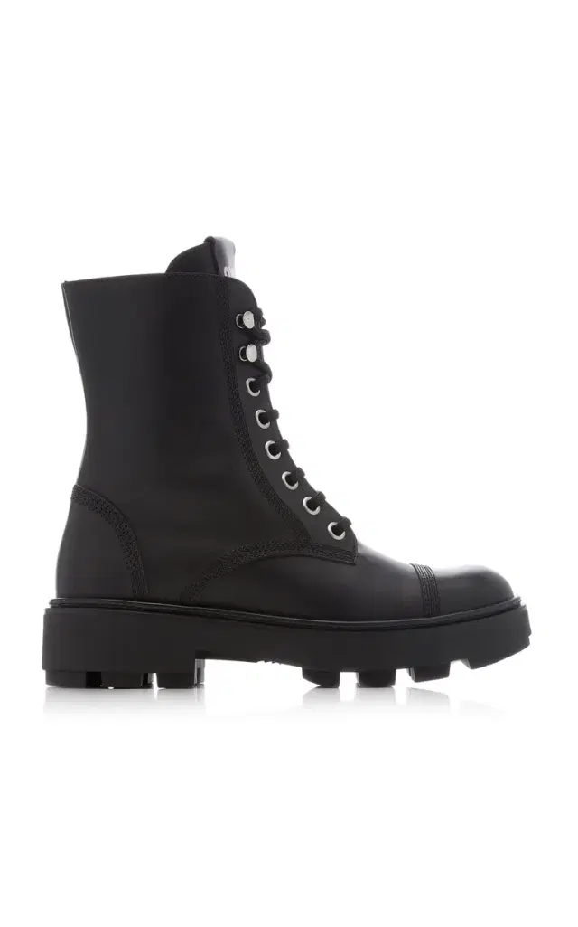 Miu Miu Leather Combat Boots