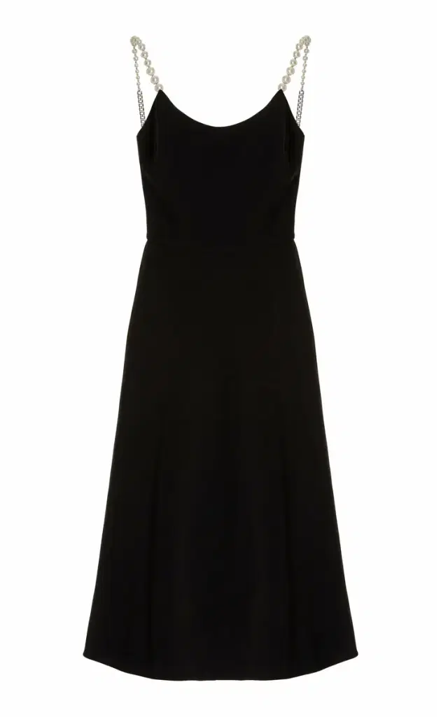 Pearl-Detailed Cady Midi Dress