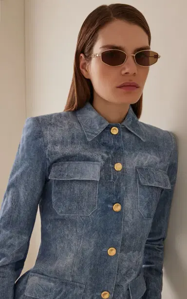 Gucci Oval-Frame Metal Sunglasses | Thumbnail 2