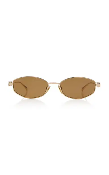 Gucci Oval-Frame Metal Sunglasses | Thumbnail 4