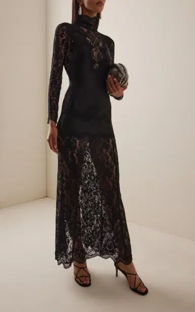 Rabanne Lace Jersey Maxi Dress | Thumbnail 3