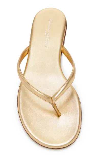 Gianvito Rossi Calypso Metallic Leather Thong Sandals | Thumbnail 3