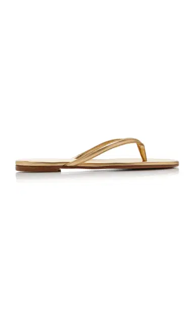 Gianvito Rossi Calypso Metallic Leather Thong Sandals | Thumbnail 6