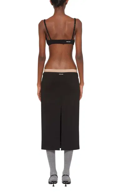 Miu Miu Jersey Midi Skirt | Thumbnail 4